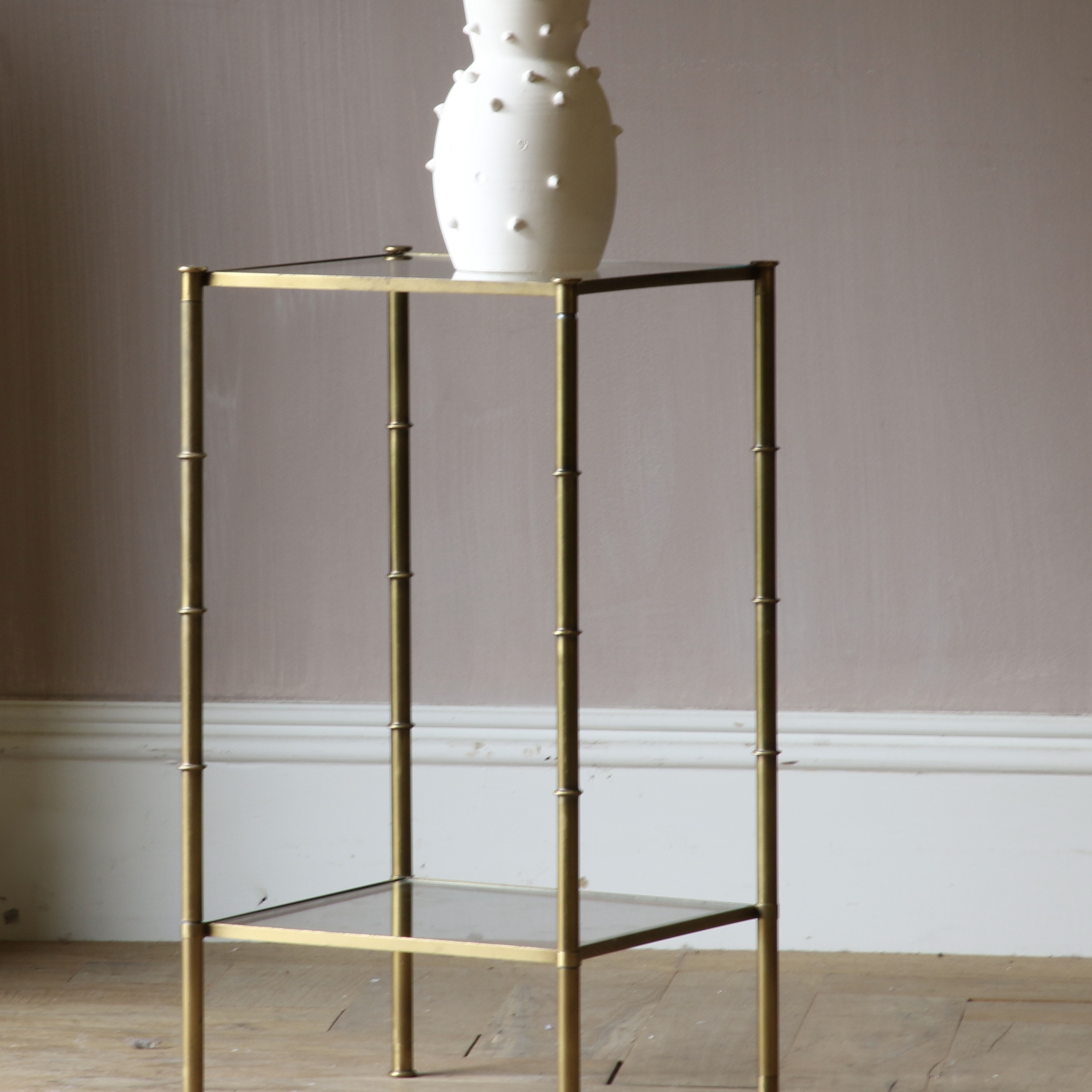 Brass and Glass Side Table